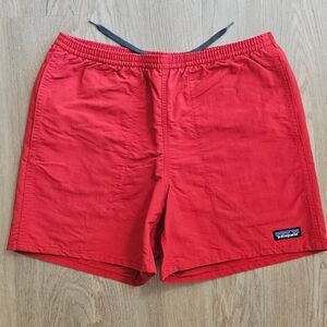 Patagonia Red Short Lined Swim Trunks with Pockets Mens Small